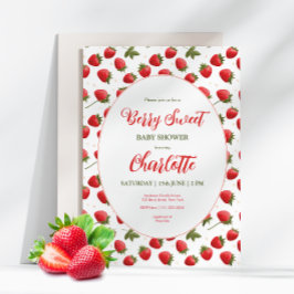 Convite para Chás de fraldas Strawberry Berry Swee