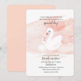 Convite para Chás de fraldas Swan Doce