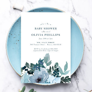 Convite para Chás de fraldas Verdadeiros Flores A