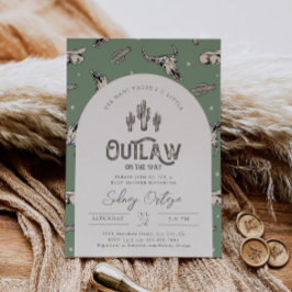 Convite para Chás de fraldas Verde Ocidental