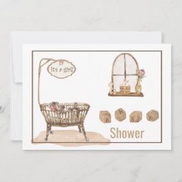 Convite para Chás de fraldas Vintage