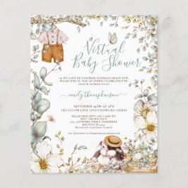 Convite para Chás de fraldas Virtuais de Coelho do