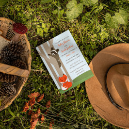 Convite para Chás de fraldas Woodland Babies