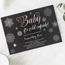 Convite Para Chás De Inverno, Luminosa Rosa Bebê