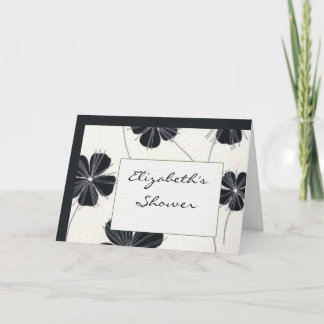 Convite para chás de panela preto e branco da Vint