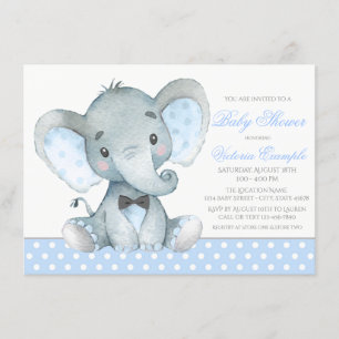Convite para Chás Elefante Baby Boy
