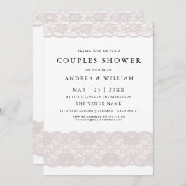 Convite para Chás Elegante de rendas rosa para Cas