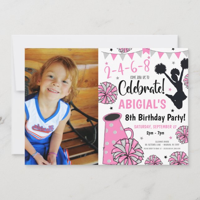 Convite para Cheerleaderes de Menina (Frente)