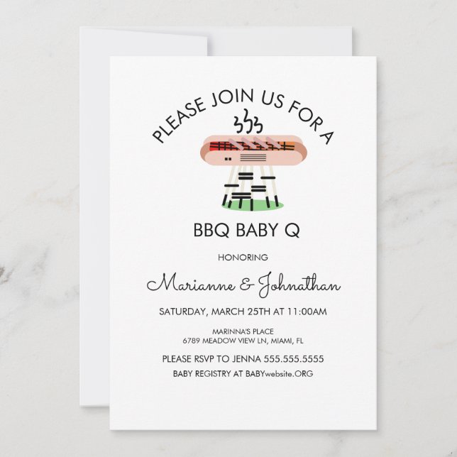 Convite para Churrasco de Baby Shower com Cachorro (Frente)