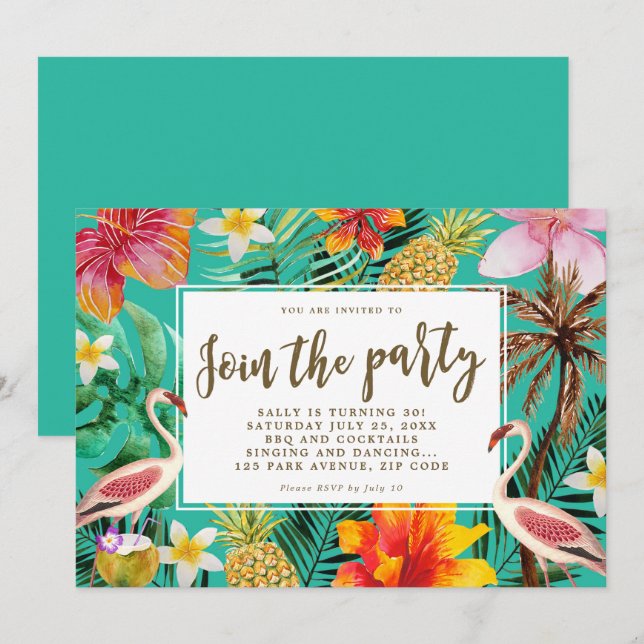 convite para CHURRASCO de Festa de aniversário tro (Frente/Verso)