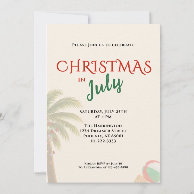 Convite para Churrasco de Natal em Julho em Famíli (Verso)
