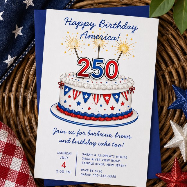 Convite para Churrasco do 250º Aniversário da Amér (Criador carregado)