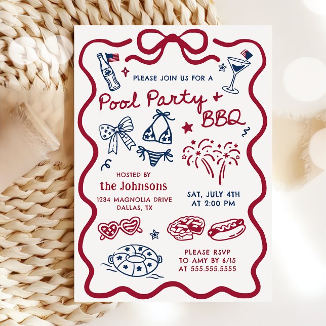 Convite para Churrasco e Festa na Piscina de 4 de  (Criador carregado)