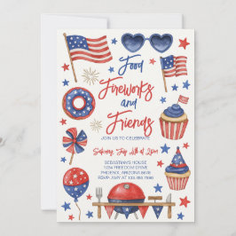 Convite para CHURRASCO Editável em 4 de julho