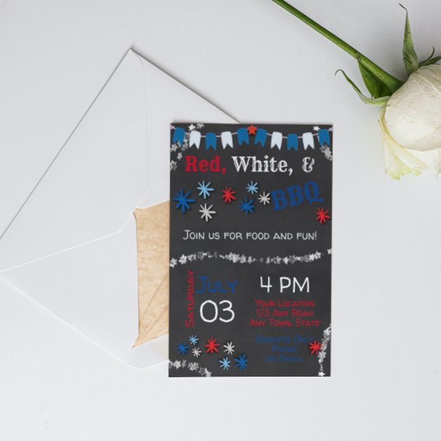 Convite para CHURRASCO em 4 de julho (Criador carregado)