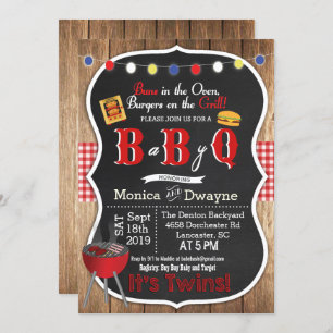 Convite para CHURRASCO para Casais Twin Baby Q Bab