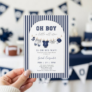 Convite para Chuvade de Bebê de Futebol, Um pequen