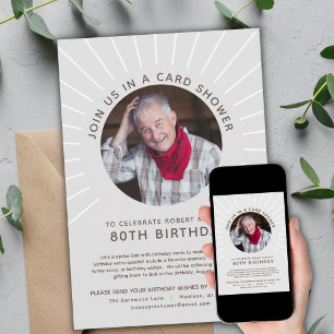Convite para Chuveiro de Cartões de Foto de Aniver