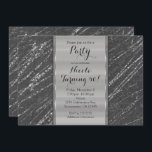 Convite para cinzas e Silver Modern Glam Marble St<br><div class="desc">Convite para cinzas e Silver Modern Glam Marble Strike</div>