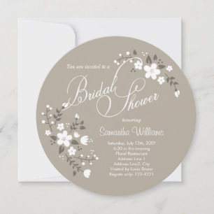 Convite para Círculo de Chá de panela Floral Branc