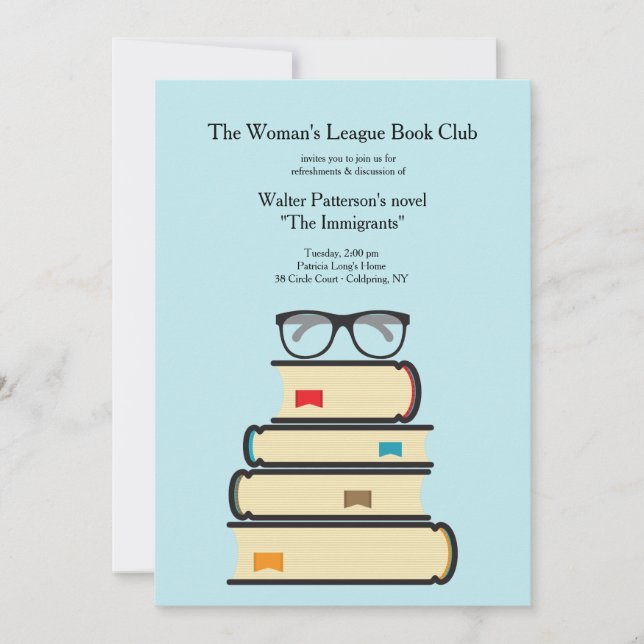 Convite para Clube do Livro (Você Escolhe a Cor do (Frente)