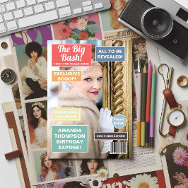 Convite para Cobrir da Revista de Aniversário Retr