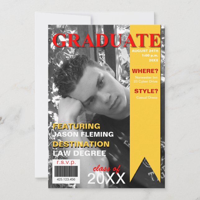 Convite para Cobrir da Revista de Graduação de Fot (Frente)