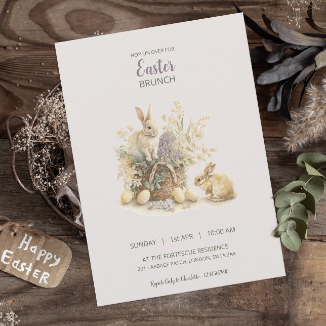 Convite para coelhos de páscoa Brunch (Criador carregado)