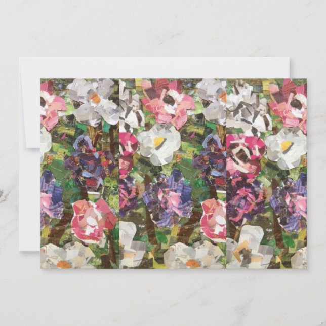 Convite para Colagem da Flor de Papel Rosa (Frente)