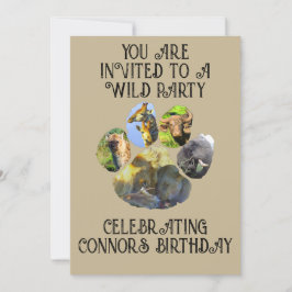 Convite para Colagem de Pawprint da Vida Selvagem 