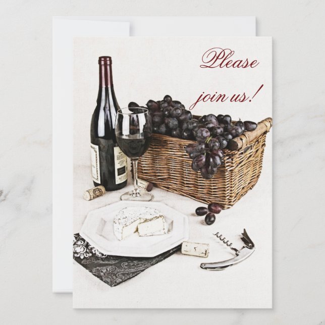 Convite para comemoração de janto de vinho e queij (Frente)