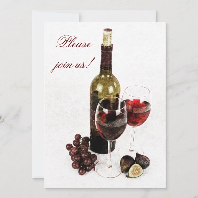 Convite para comemoração de janto de vinho e queij (Frente)