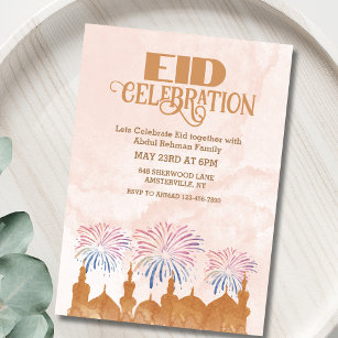 Convite para comemoração do Firework Eid al fitr
