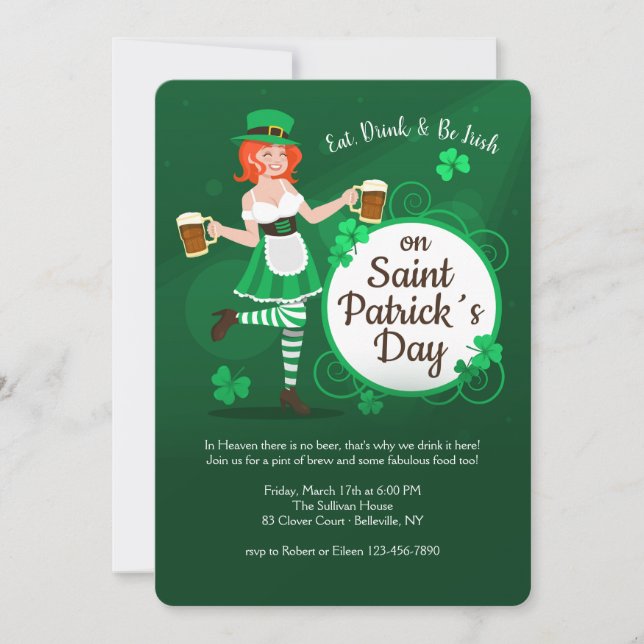 Convite para Comer, Beber e Ser Irlandês (Frente)