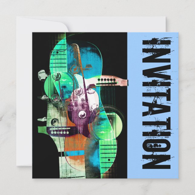 convite para compota de jazz com guitarra acústica (Frente)