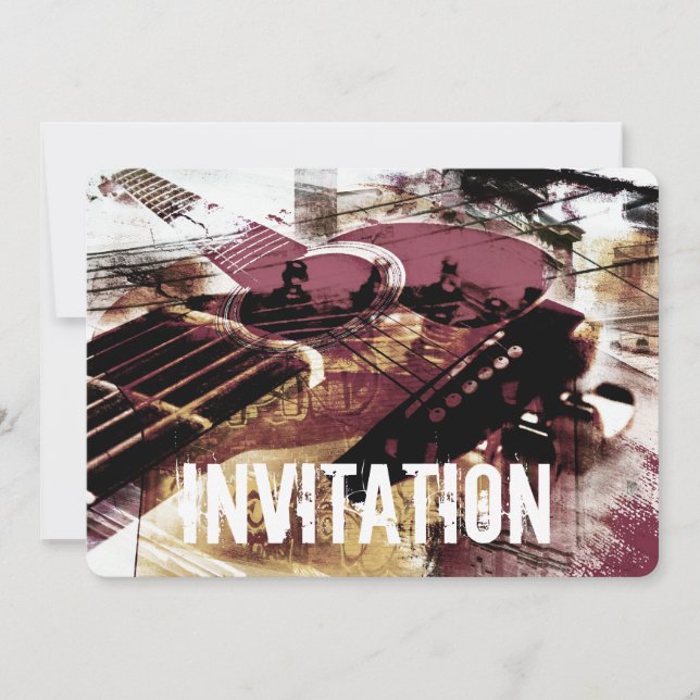 convite para compota de jazz com guitarra acústica (Frente)