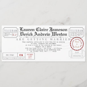 Convite Para Comprimento De Chá De Telegrama Mode