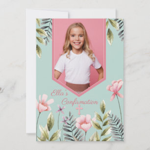 Convite para Confirmação de Fotos de Flores Rosa