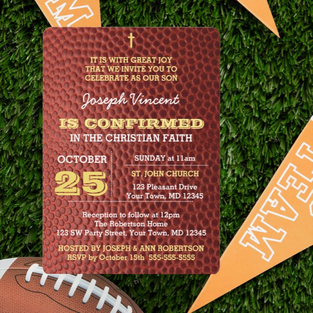 Convite para confirmação Dourada de futebol (Criador carregado)