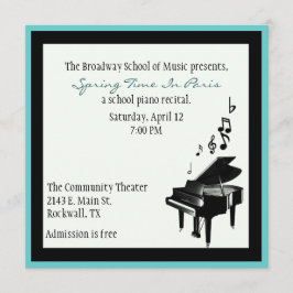 Convite para Considerando de Piano Personalizado E