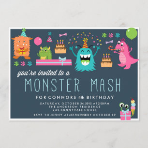 Convite para CONVITE DE FESTAS MONSTER MASH ANIVER