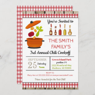 Convite para Cookoff Chili