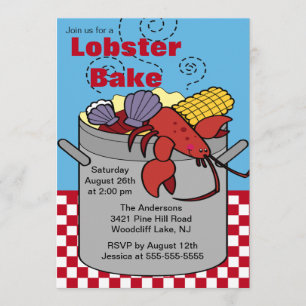 Convite para Cookout de Assar de Lagosta de Verão