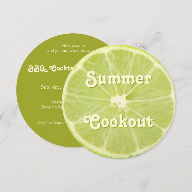 Convite para Cookout de Verão de Fatia Fresca de F (Frente/Verso)
