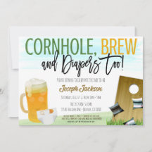 Convite para Cornhole and Beer Chá de fraldas