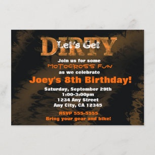 Convite para Corrida de Motocross Dirty Mud Run Ra