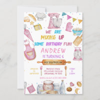 Convite para Cozinhar de Festa de aniversário