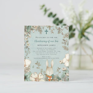 Convite para Crianças de Batismo de Foto Coelho do
