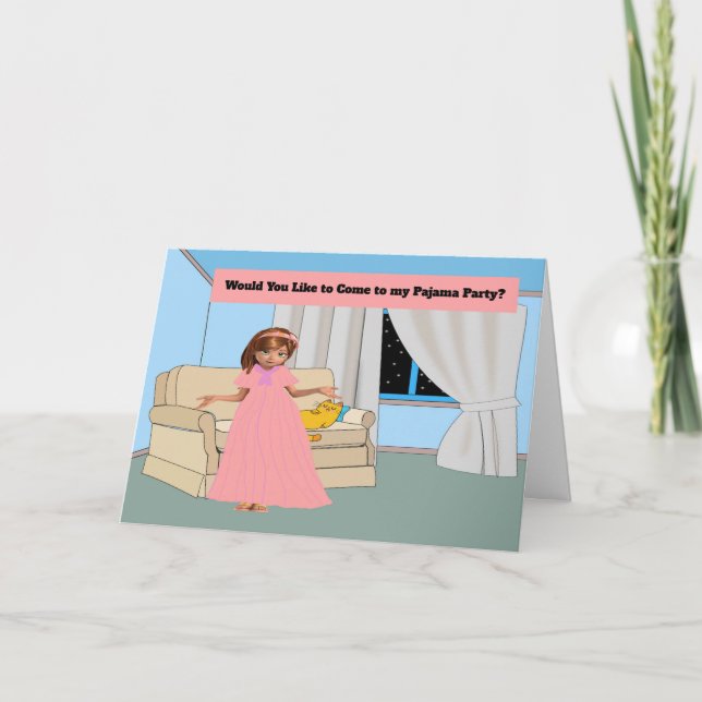 Convite para Crianças do Partido Pajama para Menin (Frente)
