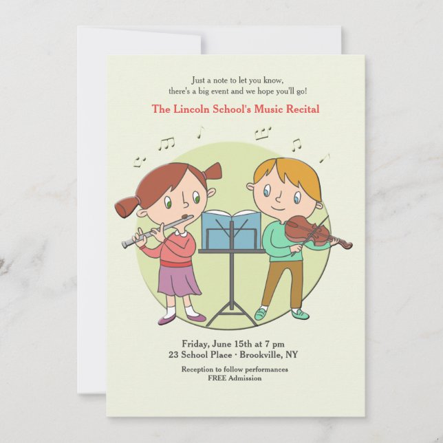 Convite para crianças talentosas (Frente)